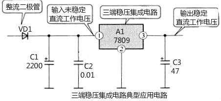三端穩(wěn)壓器7805接線圖 三端穩(wěn)壓器7805接線圖