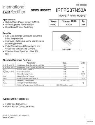 場效應管irfps37n50a生產(chǎn)廠家