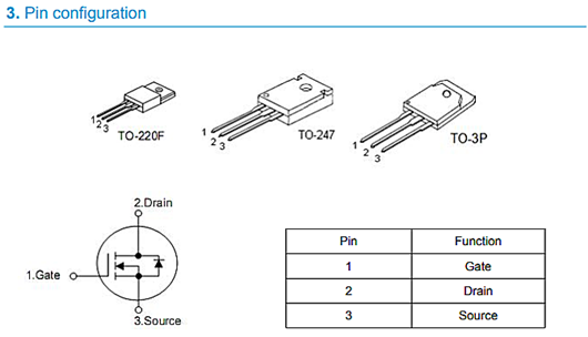 MOS管，KIA20N50，500V20A中文資料