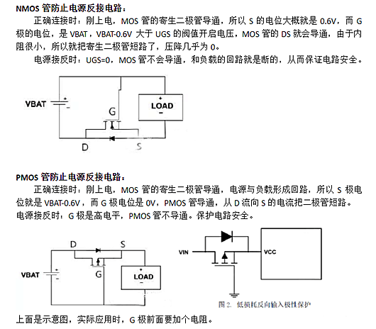 MOS管體二極管的應(yīng)用：防反接、電源切換電路-KIA MOS管