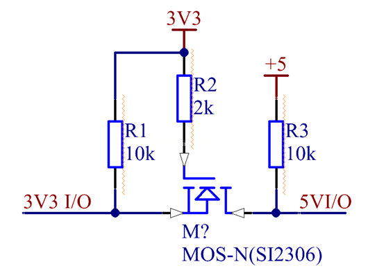 NMOS應用電路-適用于低頻信號電平轉換-KIA MOS管