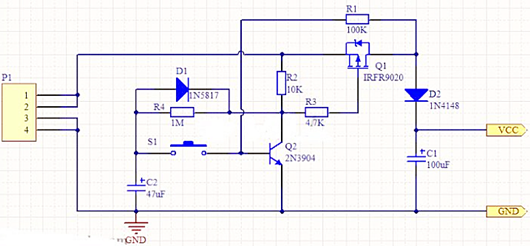 幾款單鍵開關(guān)機電路,單按鍵開關(guān)機電路-KIA MOS管