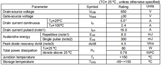 6n65場(chǎng)效應(yīng)管參數(shù)代換