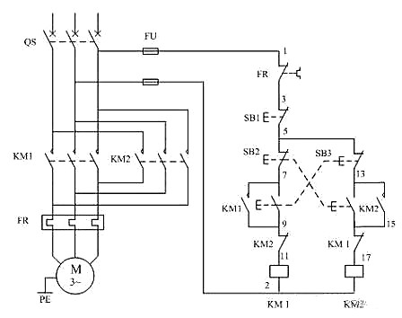 電動機(jī)正反轉(zhuǎn),接線圖