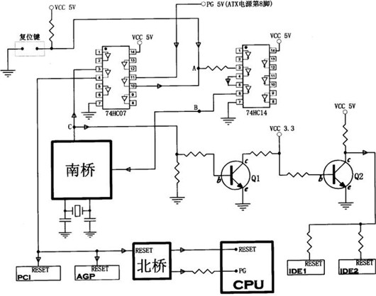 主板復(fù)位電路,原理