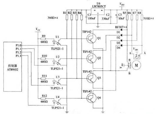 兩相步進(jìn)電機(jī)驅(qū)動(dòng)電路,原理圖分享-KIA MOS管