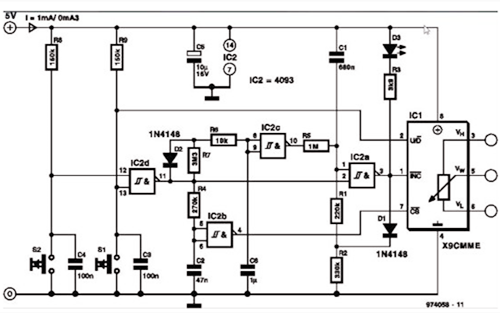 數(shù)字電位器原理,電路圖分享-KIA MOS管