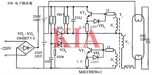 金鹵燈電子鎮(zhèn)流器,電路