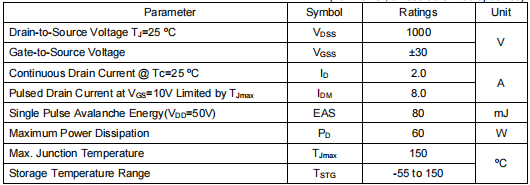 1000v場效應管,KNF41100A