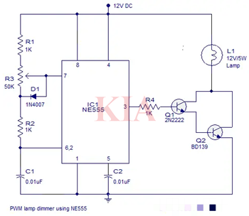 pwm調(diào)光電路,led