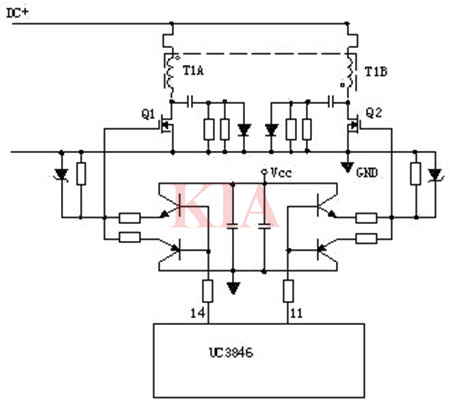 開關(guān)電源功率變換電路圖,原理-KIA MOS管